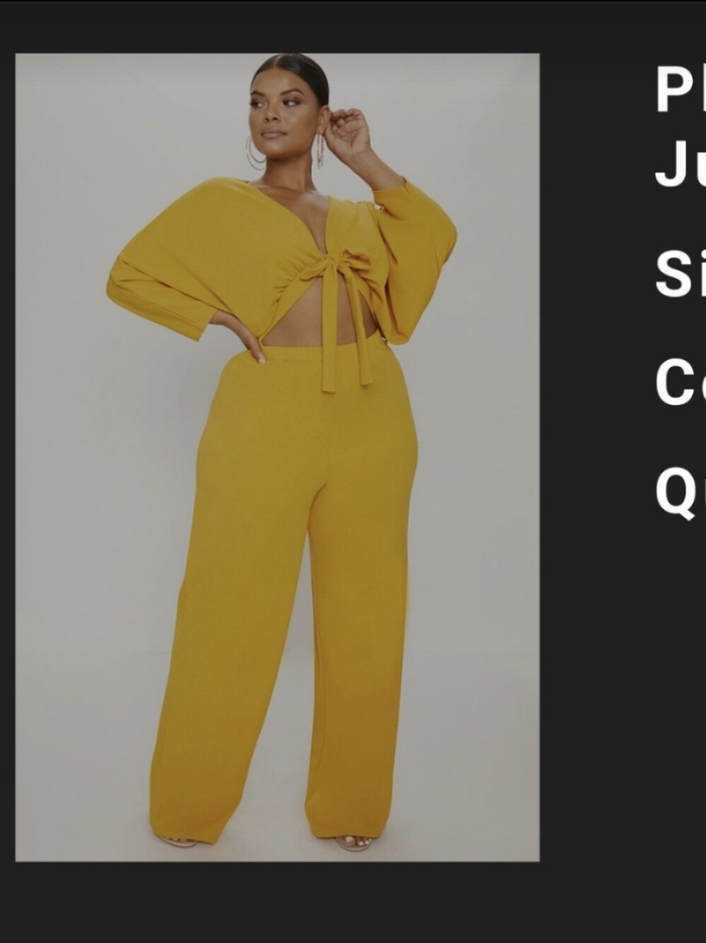 PrettyLittleThing Mustard Tie-Front Wide Leg Romper